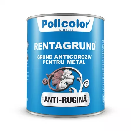 Rentagrund, grund anticoroziv pentru suprafete metalice, culoare rosu oxid, ambalare 0,75 L