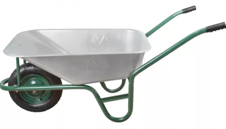 Roaba profesionala Evo Tools 67456, cuva zincata 80L, roata pneumatica, janta metalica