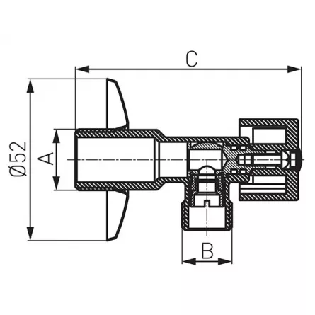 Robinet coltar ½ – ½, Ferro