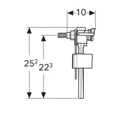 Robinet flotor, 3/8, pentru rezervor WC, Geberit, 13671000