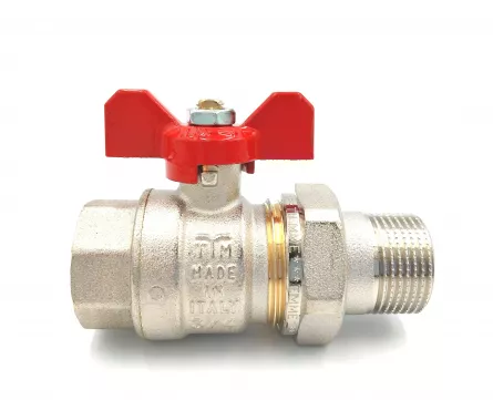 Robinet Tiemme cu bila+olandez dimensiuni 3/4 filet I-E culoare crom