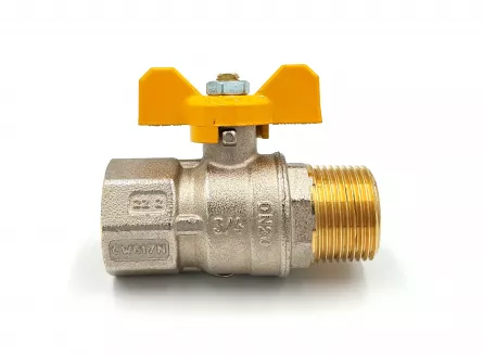 Robinet Tiemme gaz dimensiuni ¾ filet FI-FE culoare crom