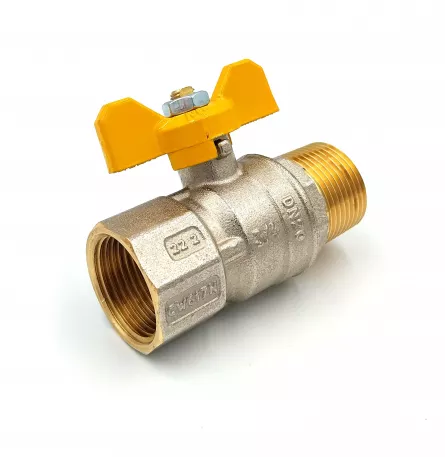 Robinet Tiemme gaz dimensiuni ¾ filet FI-FE culoare crom