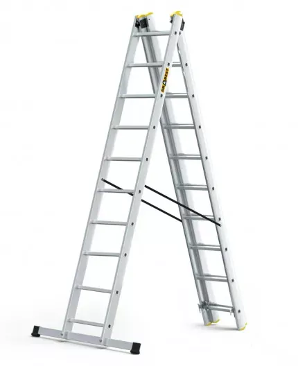 Scara aluminiu DraBest 3 x 10 trepte, 150 kg sarcina suportata