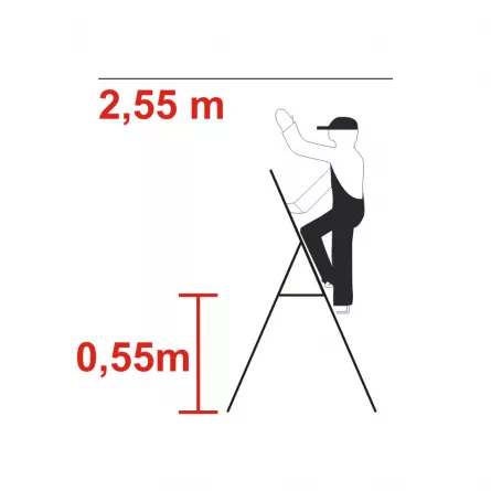 Scara aluminiu Krause 3 trepte  KR 000712