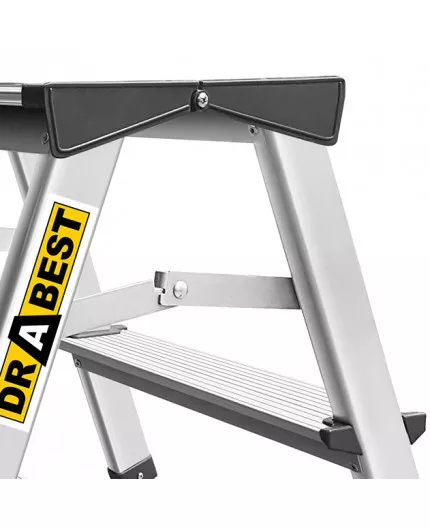 Scara dubla aluminiu DraBest  2 x 2 trepte, 125 kg sarcina suportata