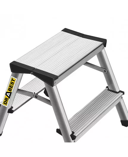 Scara dubla aluminiu DraBest  2 x 2 trepte, 125 kg sarcina suportata