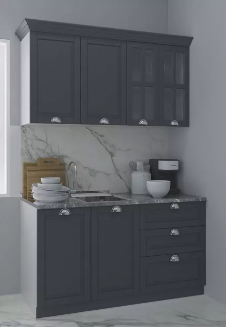 Set bucatarie MDF Square 01, 140 cm, antracit