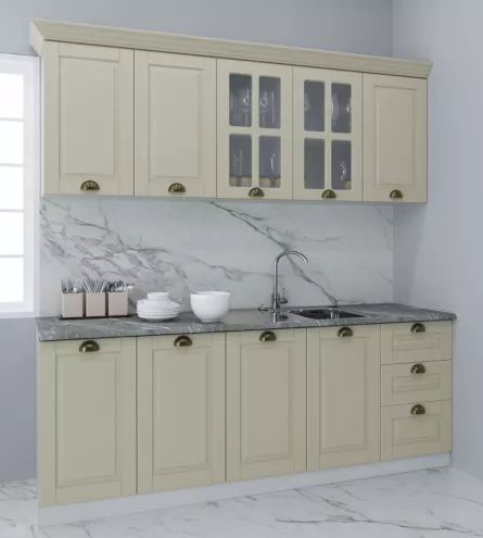 Set bucatarie MDF Square 02, 200 cm, fag