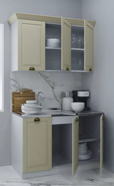 Set bucatarie MDF Square, 120 cm, fag antichizat