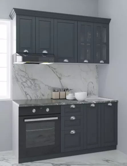 Set bucatarie MDF Square, 160 cm, antracit