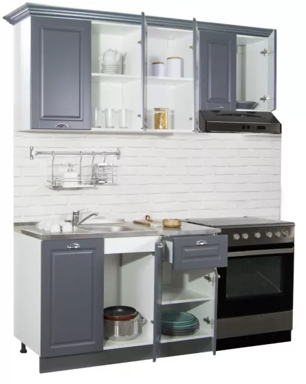 Set bucatarie MDF Square, 180 cm, antracit