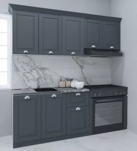 Set bucatarie MDF Square, 180 cm, antracit