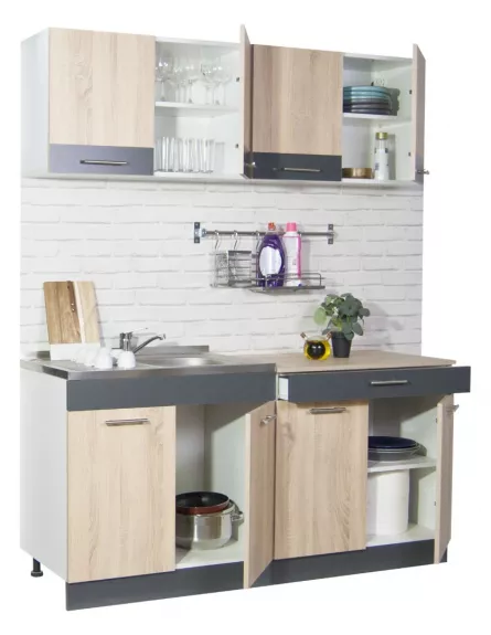 Set bucatarie PAL Sarona 02, 160 cm, sonoma/antracit
