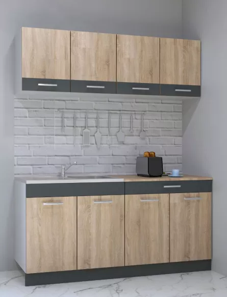 Set bucatarie PAL Sarona 02, 160 cm, sonoma/antracit