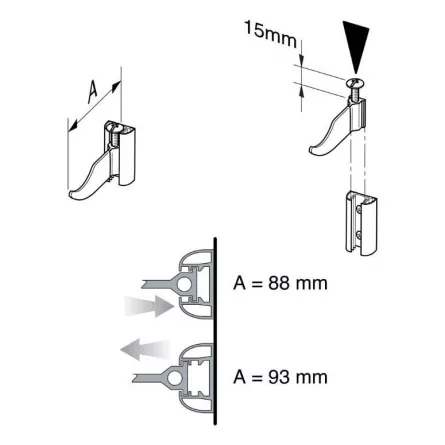 Set fixare reglabil radiator aluminiu Fondital