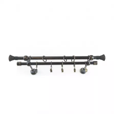 Set galerie metalica 16 mm dubla 160 cm negru auriu