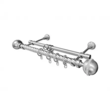 Set galerie metalica 25 - 16 mm dubla 160 cm spiralata inox