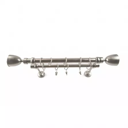Set galerie metalica dubla 25/16 mm, lungime 200 cm, capat lalea, finisaj inox