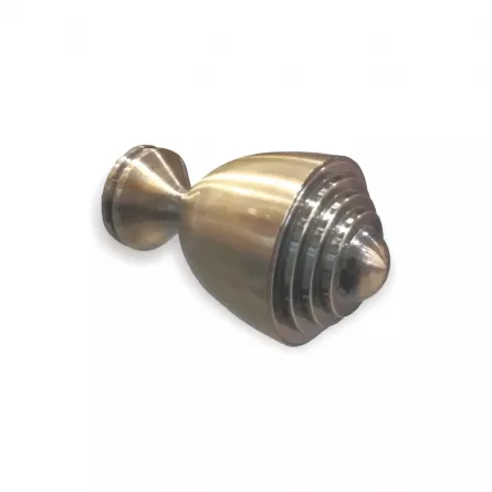 Set galerie metalica dubla 25/16 mm, lungime 300 cm, capat lalea, finisaj auriu antic