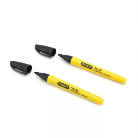Set marker permanent Stanley negru varf tip dalta /2 bucati 0-47-316