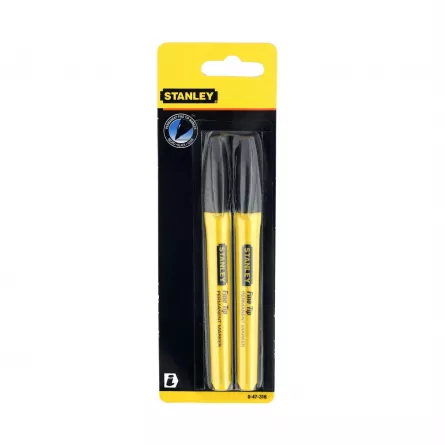 Set marker permanent Stanley negru varf tip dalta /2 bucati 0-47-316