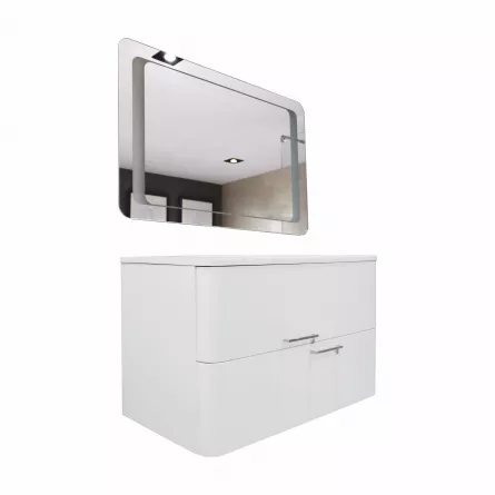 Set mobilier baie Geos 80 alb 2100/2150/SPR102 3 piese