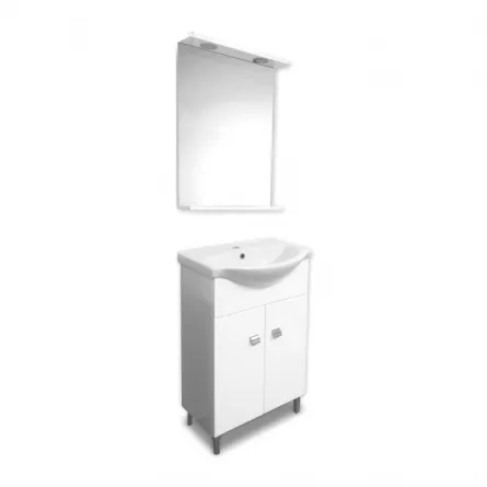 Set mobilier baie Savini 839/900, cu 2 usi, latime 55 cm,culoare alba