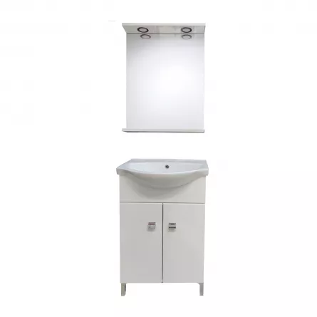 Set mobilier baie Savini 839/900, cu 2 usi, latime 55 cm,culoare alba