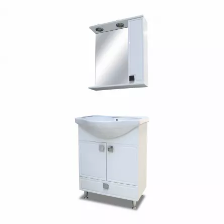 Set mobilier baie Sueno 60, dimensiune 45 x 60 cm, culoare alba