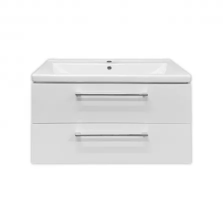 Set mobilier suspendat Cersanit Lara, lavoar Como 80 cm, alb
