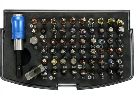 Set trusa cu chei tubulare si biti, prindere 1/4&rdquo;, Yato TY-14501