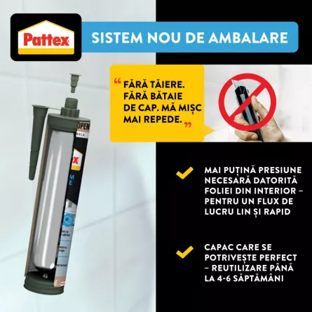 Silicon sanitar, Pattex, alb, ambalare 280 ml