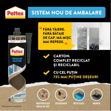 Silicon sanitar, Pattex, transparent, ambalare 280 ml