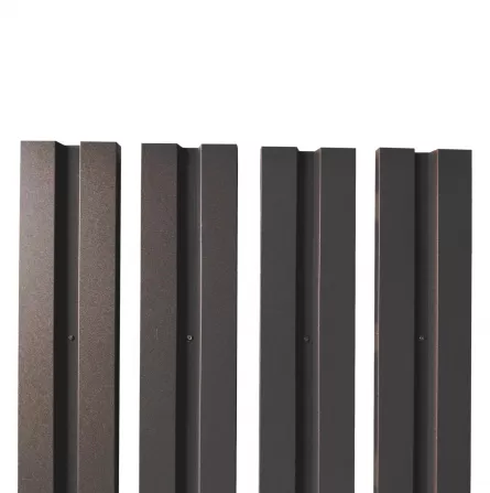 Sipca pentru gard model V1 marca Rufster, grosime 0,6 mm, finisaj maro-grafit RAL 8019 vopsit pe ambele parti, lungime variabila