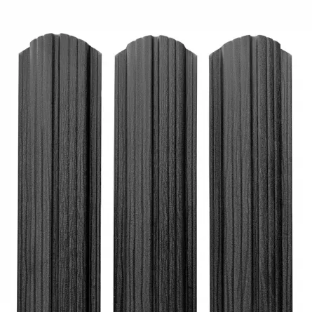 Sipca pentru gard Rufster grosime 0.50 mm, culoare lemn negru, finisaj Ardesia Nero, vopsita pe ambele fete, inaltime 1 m