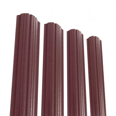 Sipca pentru gard Rufster grosime 0.60 mm M2P3, culoare maro RAL 8017 MS finisaj mat structurat, vopsita pe ambele fete, inaltime 1.1 m