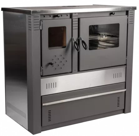 Soba de gatit, pe lemne, cu plita si cuptor din inox, 682842