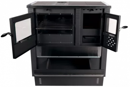 Soba de gatit, pe lemne, cu plita si cuptor din inox, 682842
