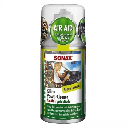 Solutie SONAX pentru curatarea instalatiei de aer conditionat, green lemon, 150 ml