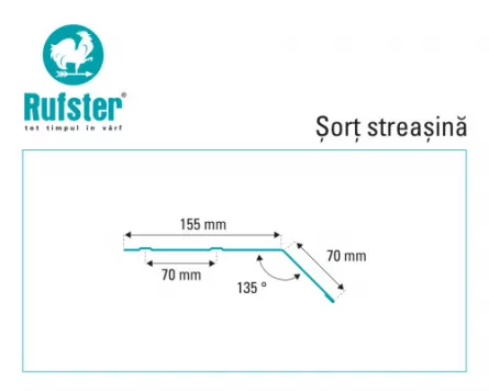 Sort streasina mare Rufster Eco 0,45 mm grosime 9005 MS negru mat structurat