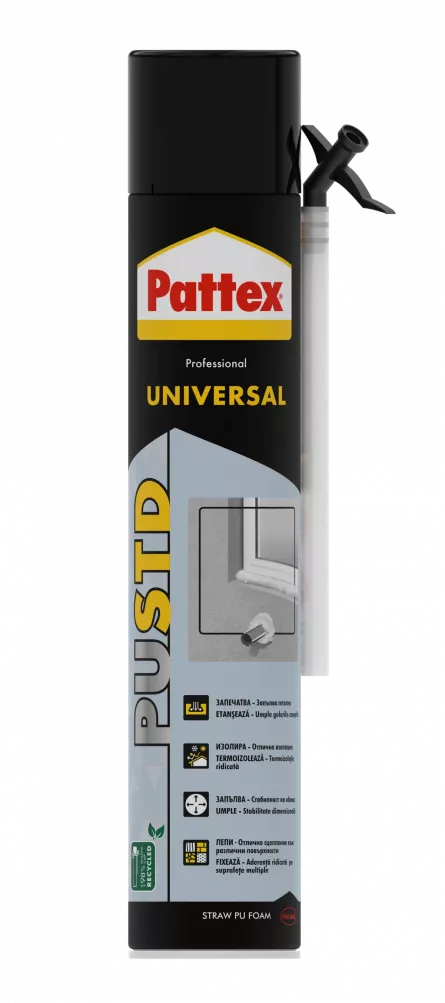 Spumă poliuretanică de montaj Pattex Fix & Fill, aplicare manuală, 650 ml