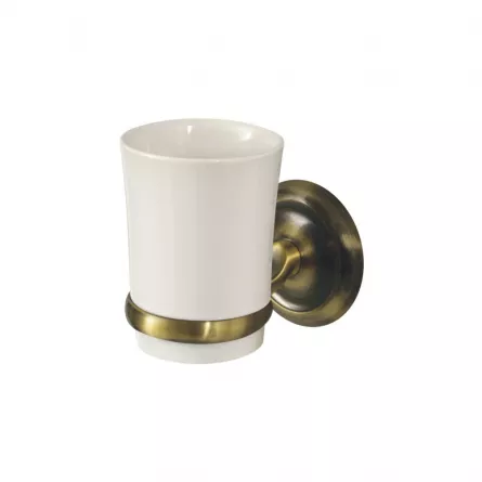 Suport pahar ceramic, 00407, Deco, Bisk, finisaj antic