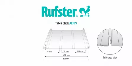 Tabla click RUFSTER AERIS PREMIUM 0,5 mm grosime 8004MS MARO-CUPRU MAT STRUCTURAT