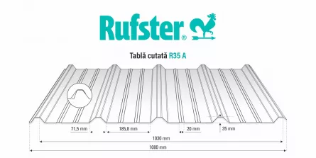 Tabla cutata Rufster R35A Smart 0,50 mm grosime 8017 maro lucios