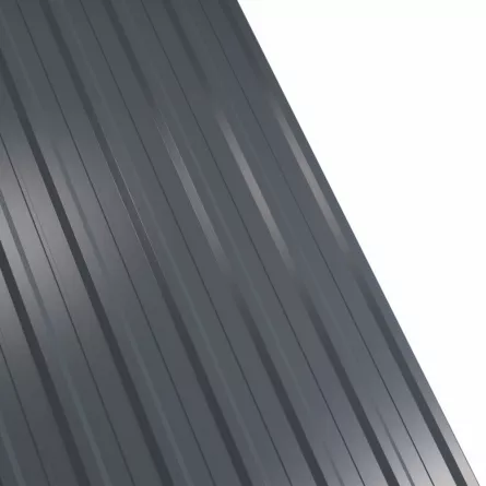 Tabla cutata trapezoidala T12A, 0,45 mm, 7016 MS M2P3, mat structurat, vopsita pe ambele fete