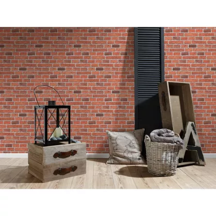 Tapet SN Deco  779816 dimensiune 1000x53 cm model caramida culoare gri rosu