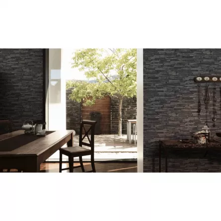 Tapet SN Deco  914224  dimensiune 1000x53 cm model piatra culoare gri, negru