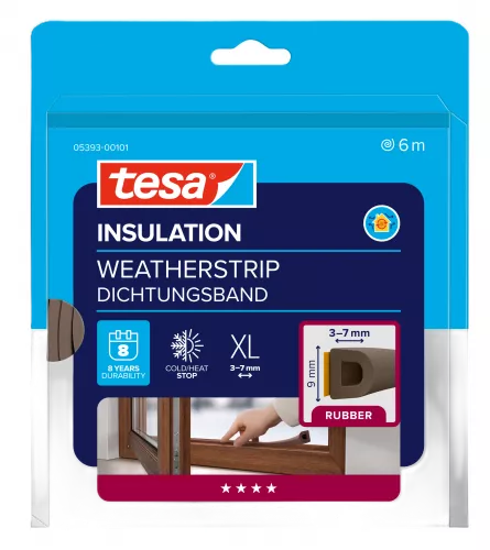 Tesa garnitura de etanseizare, profil XL, culoare alba, dimensiuni 6 m x 9 mm