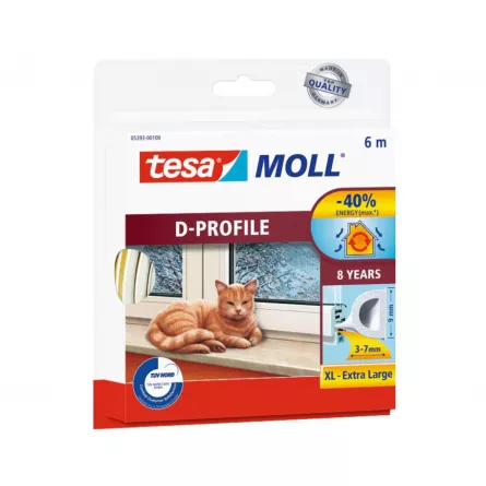 Tesa garnitura de etanseizare, profil D, culoare maro, dimensiuni 6 m x 9 mm